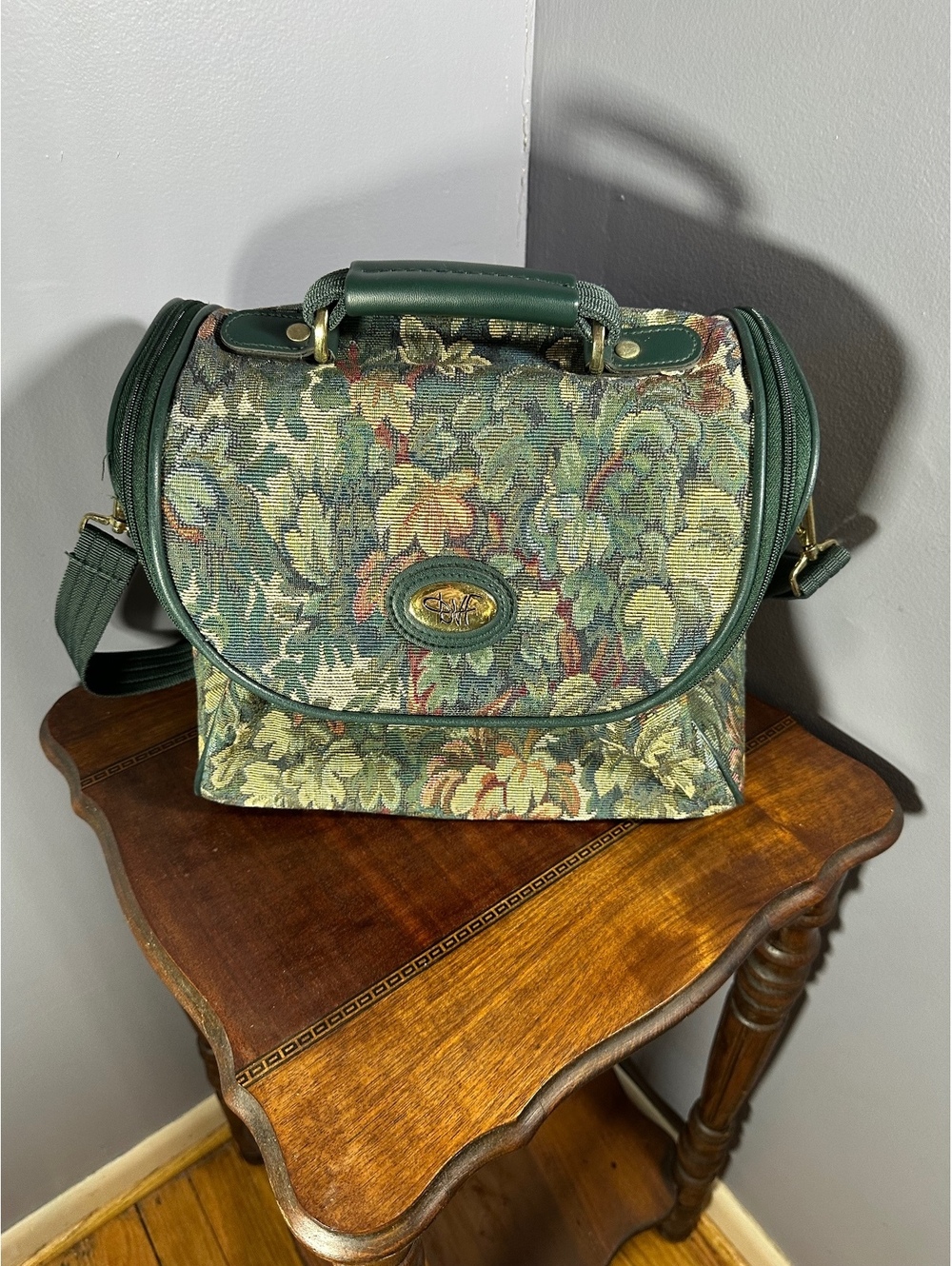 Vintage Diane von Furstenberg Tapestry Travel Bag DVF Floral Weekender Carry On